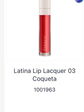 Farmasi Latina Lip Lacquer 03 Coqueta - Vibrant Red Shine